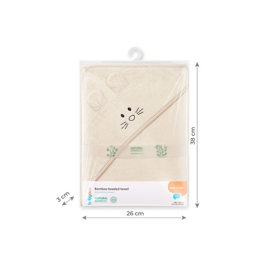 Slika Ručnik bambus 100x100 cm, with ears, krem BabyOno 