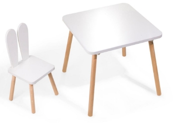 Slika Rastući dječji set – stol i stolica s ušima 