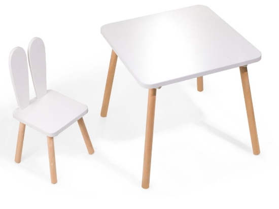 Slika Rastući dječji set – stol i stolica s ušima 