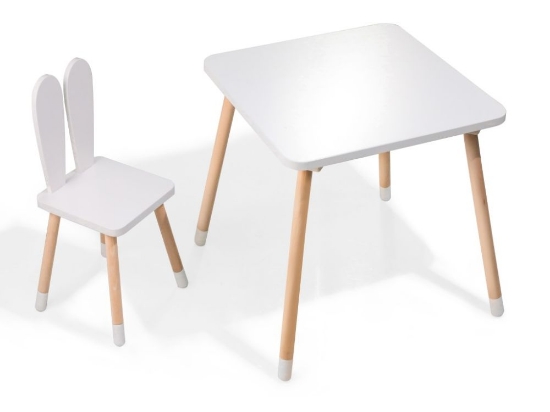 Slika Rastući dječji set – stol i stolica s ušima 