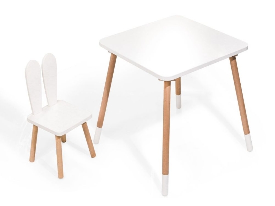 Slika Rastući dječji set – stol i stolica s ušima 
