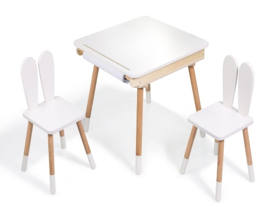 Slika Rastući dječji set – stol za crtanje i 2 stolice s ušima