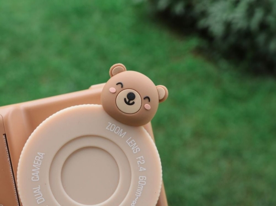 Slika Kids camera with print Bear - brown