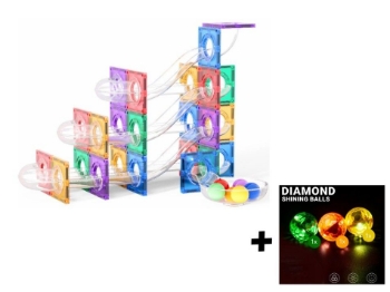 Slika Magnetni građevni set EliFix – šarena staza za kuglice (100 dijelova)