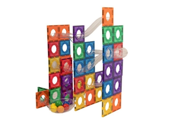 Slika Magnetni građevni set EliFix – šarena staza za kuglice (100 dijelova)