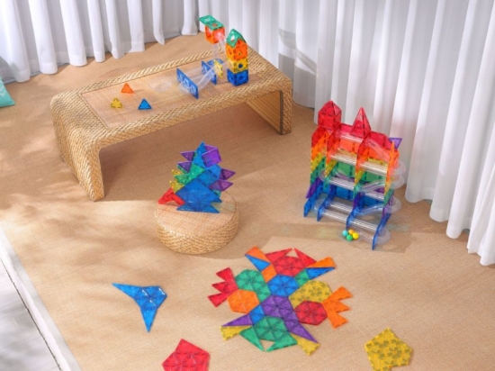 Slika Magnetni građevni set EliFix – šarena staza za kuglice (100 dijelova)