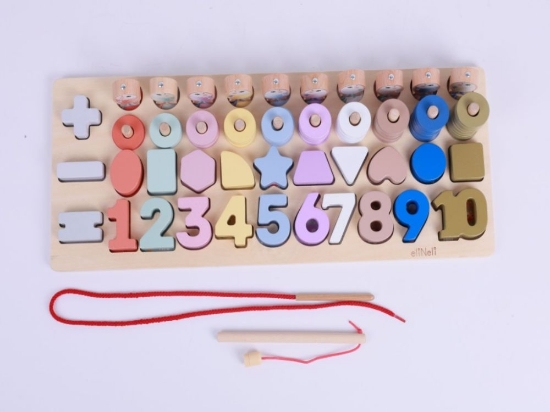 Slika Wooden jigsaw - numbers and shapes