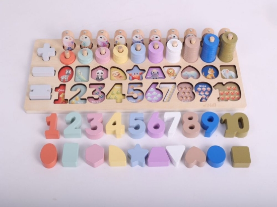 Slika Wooden jigsaw - numbers and shapes