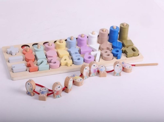 Slika Wooden jigsaw - numbers and shapes