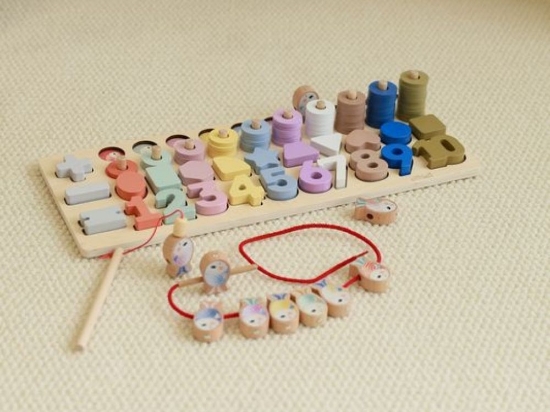 Slika Wooden jigsaw - numbers and shapes