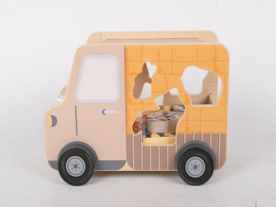 Slika Drveni automobil 2 u 1 sa životinjama – Jeep + slagalica