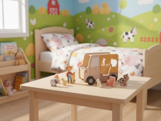 Slika Drveni automobil 2 u 1 sa životinjama – Jeep + slagalica