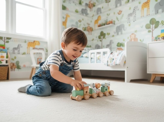 Slika Drveni vlakić s kockama – životinje iz zoološkog vrta