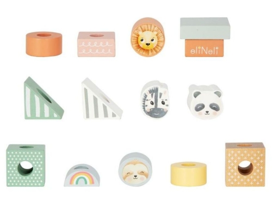 Slika Drveni vlakić s kockama – životinje iz zoološkog vrta