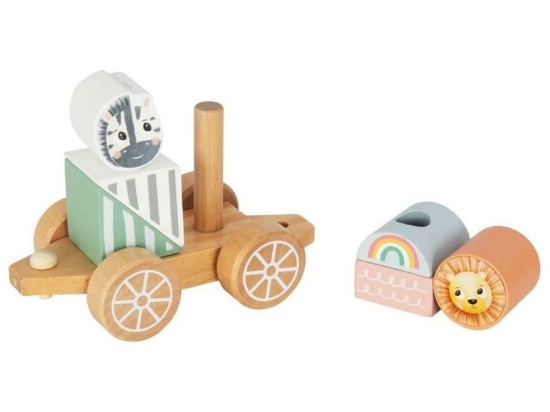 Slika Drveni vlakić s kockama – životinje iz zoološkog vrta