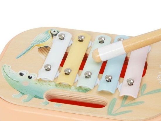 Slika Set dječjih glazbenih instrumenata u kutiji – pastelni