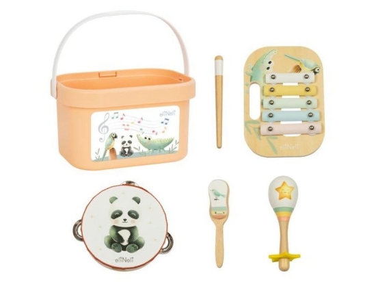 Slika Set dječjih glazbenih instrumenata u kutiji – pastelni