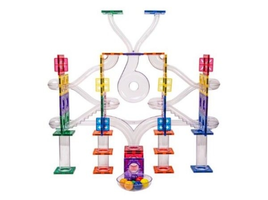 Slika Magnetski građevni set EliFix Fresh – kuglična staza, 136 dijelova + svjetleće kuglice