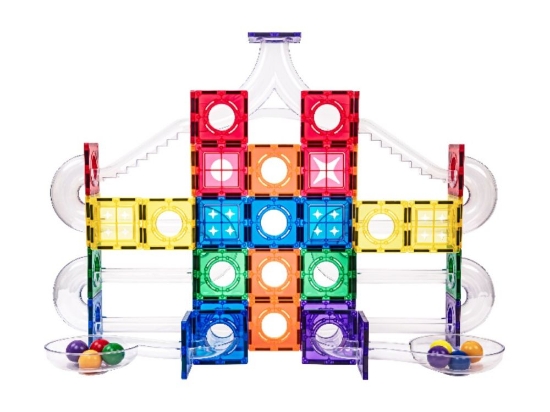 Slika Magnetski građevni set EliFix Fresh – kuglična staza, 136 dijelova + svjetleće kuglice