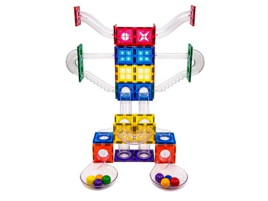 Slika Magnetski građevni set EliFix Fresh – kuglična staza, 136 dijelova + svjetleće kuglice