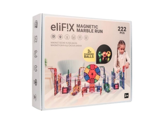 Slika Magnetski građevni set EliFix Fresh – kuglična staza, 222 dijela + svjetleće kuglice
