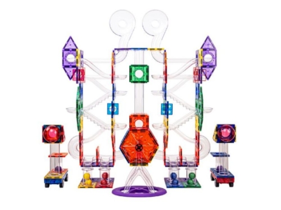 Slika Magnetski građevni set EliFix Fresh – kuglična staza, 222 dijela + svjetleće kuglice