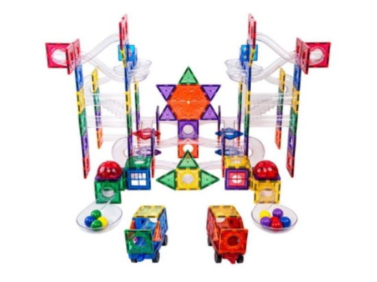 Slika Magnetski građevni set EliFix Fresh – kuglična staza, 222 dijela + svjetleće kuglice