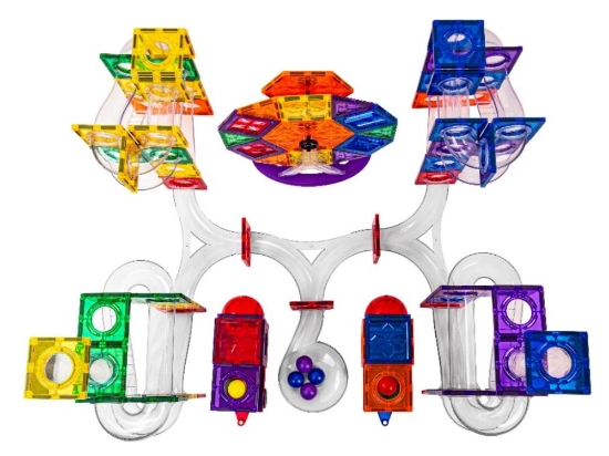 Slika Magnetski građevni set EliFix Fresh – kuglična staza, 222 dijela + svjetleće kuglice