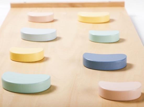 Slika Drvena Montessori ljuljačka PRO 5u1 s pastelnом 2u1 daskom