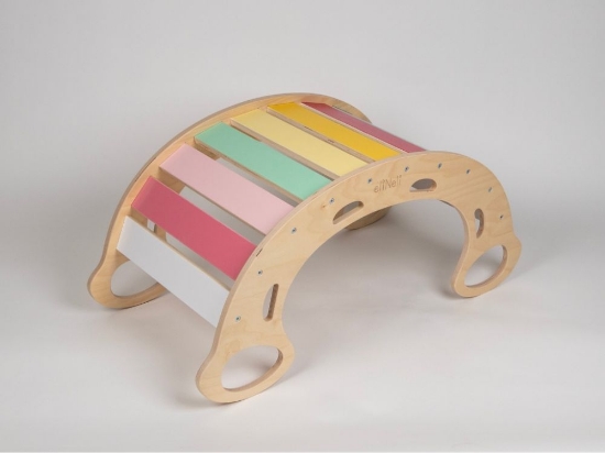 Slika Drvena Montessori ljuljačka PRO 5u1 s 2u1 Fresh daskom