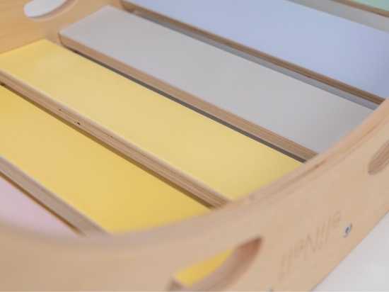 Slika Drvena Montessori ljuljačka PRO 5u1 – pastelne boje