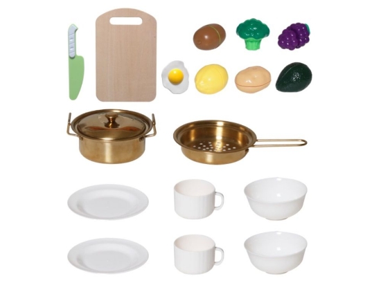 Slika Dječja drvena kuhinja s vodom i parom – zelena