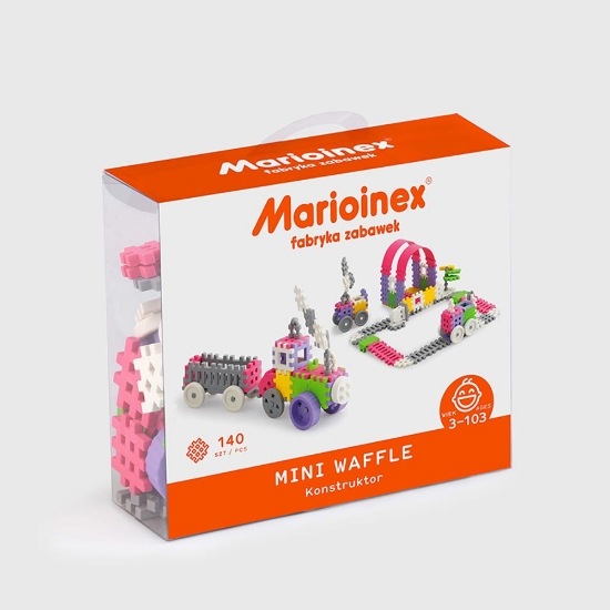 Slika Mini Waffle konstruktor 140 kom, roza Marioinex
