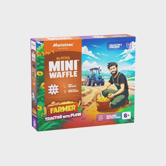 Slika Mini Waffle Farmer 50 kom, Tractor with Plow Marioinex 