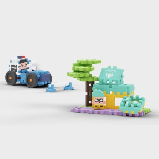 Slika Mini Waffle City 80 kom, Police Car and Jewerly Store Marioinex 