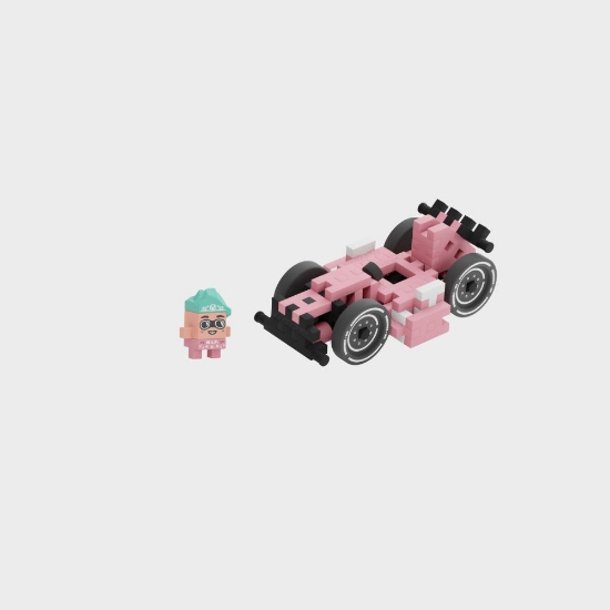 Slika Mini Waffle Cars 50 kom, Race Car Pink Marioinex 