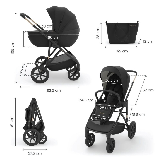 Slika Kolica Prime 3 3u1, Black Kinderkraft 