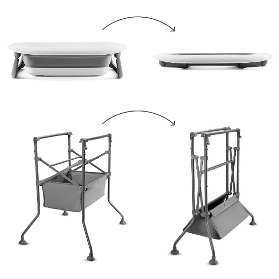 Slika Bubbly sklopivi stol za prematanje s kadicom, Grey Kinderkraft 