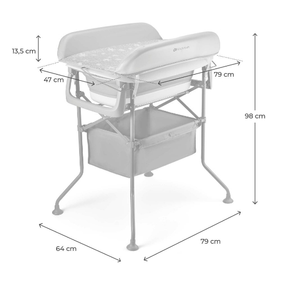 Slika Bubbly sklopivi stol za prematanje s kadicom, Grey Kinderkraft 