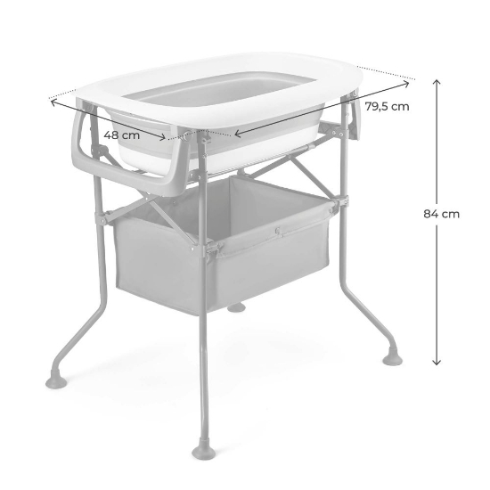 Slika Bubbly sklopivi stol za prematanje s kadicom, Grey Kinderkraft 