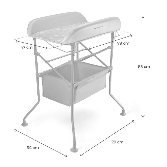 Slika Bubbly sklopivi stol za prematanje s kadicom, Grey Kinderkraft 