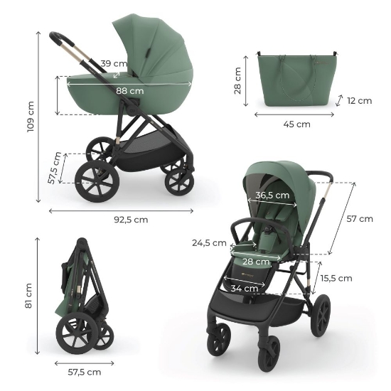 Slika Kolica Prime 3 3u1, Dark Green Kinderkraft 