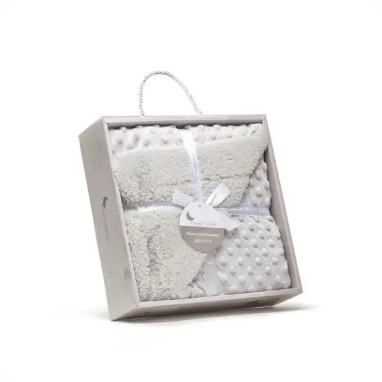 Slika Dvostrana Dekica Lamb 80x100cm Bubble Grey Interbaby