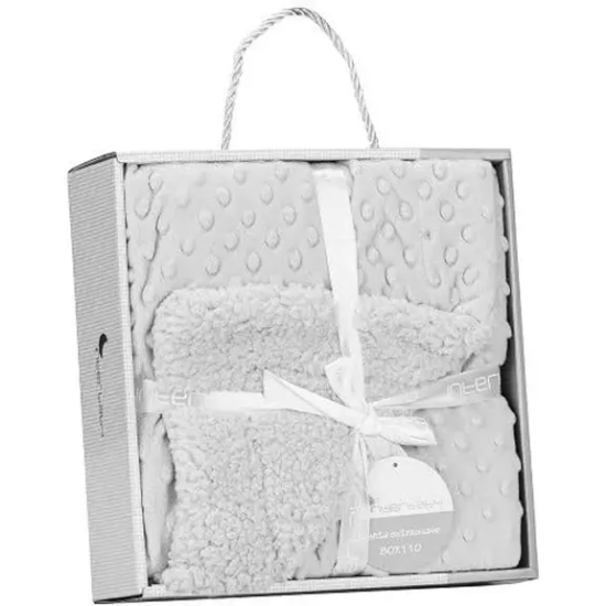 Slika Dvostrana Dekica Lamb 80x100cm Bubble Grey Interbaby