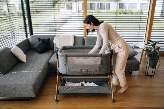 Slika Krevetić za uz krevet Nest&amp;Feed sivi 84959 FREEON 