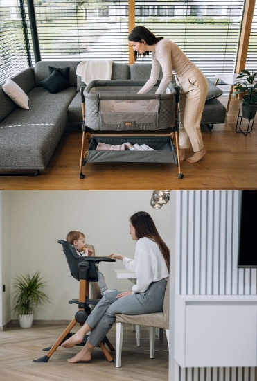 Slika Krevetić za uz krevet Nest&amp;Feed sivi 84959 FREEON 