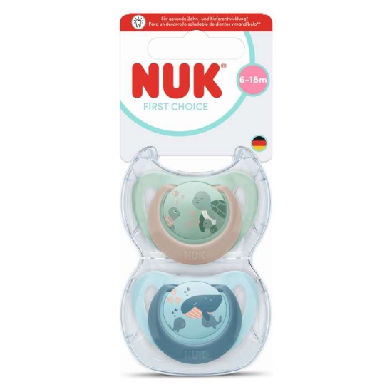 Slika Duda varalica - silikon First Choice 6-18 m, 2 kom sort. 10176364 NUK 