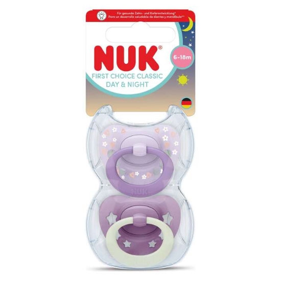 Slika Duda varalica - silikon First Choice Classic Day &amp; Night 6-18 m, 2 kom sort. 10176380 NUK