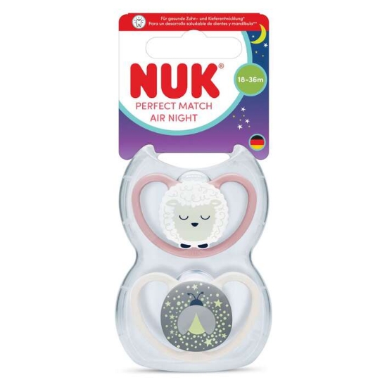 Slika NUK duda varalica - silikon Perfect Match Air Night 18-36 m, 2 kom sort. 10177227