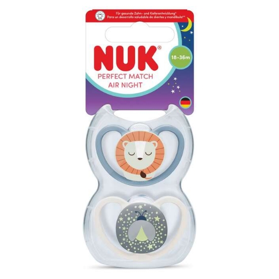 Slika NUK duda varalica - silikon Perfect Match Air Night 18-36 m, 2 kom sort. 10177227